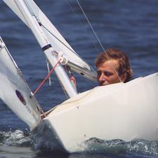 Fabrizio Olmi naviga con la sua barca