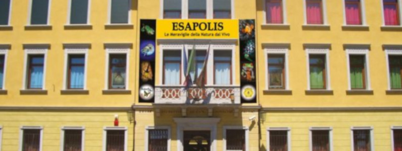 Vista della facciata dell’edificio di Esapolis